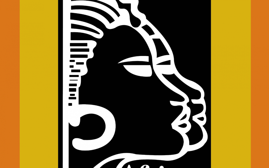 afrique au feminin logo on yellow and orange square